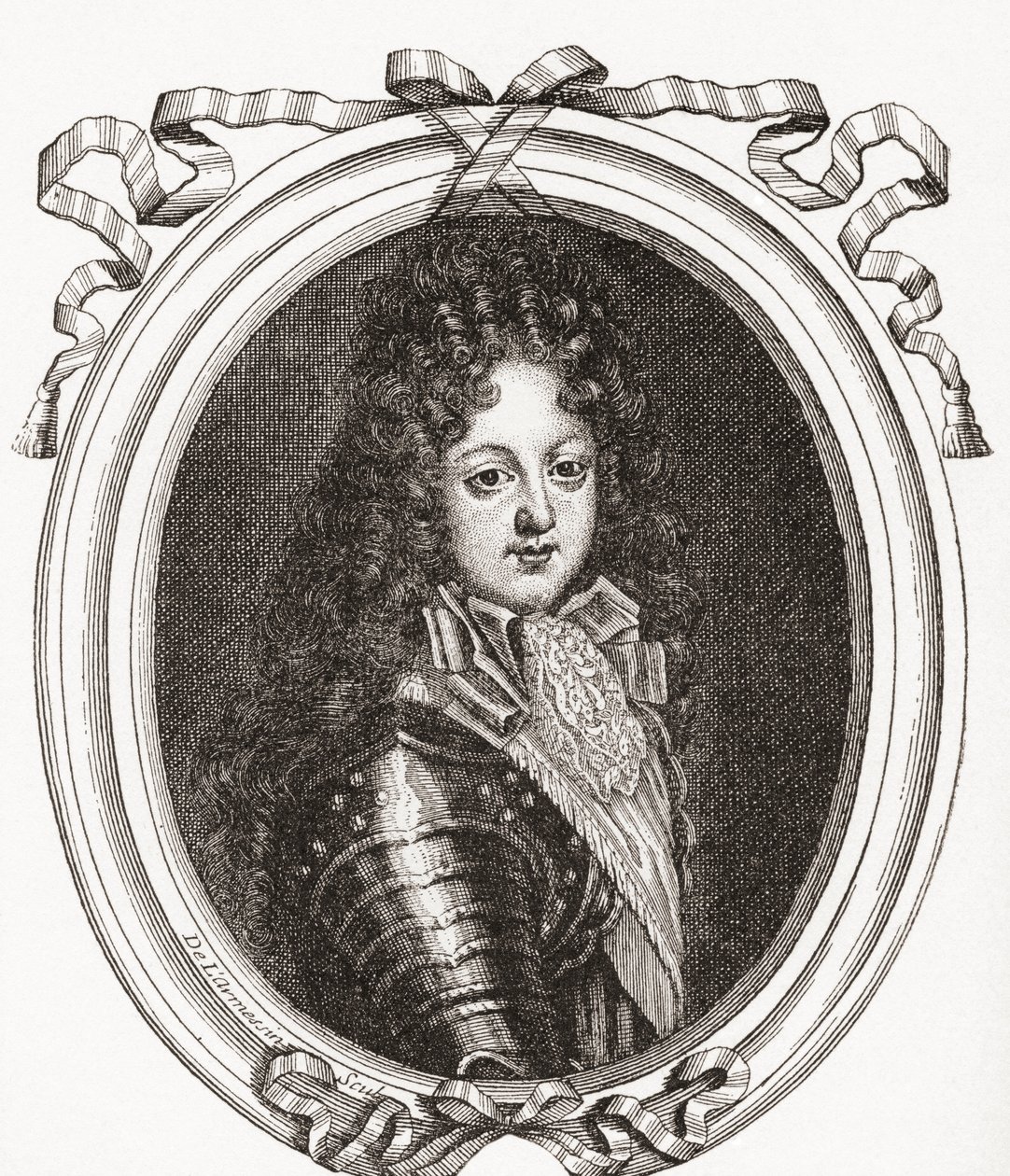 奥尔良公爵Philippe d&39;Orléans和沙特尔公爵，1674年1723年。法国王室成员和王国摄政王。来自Les Heures Libres出版于1908年。 作者 法语学校