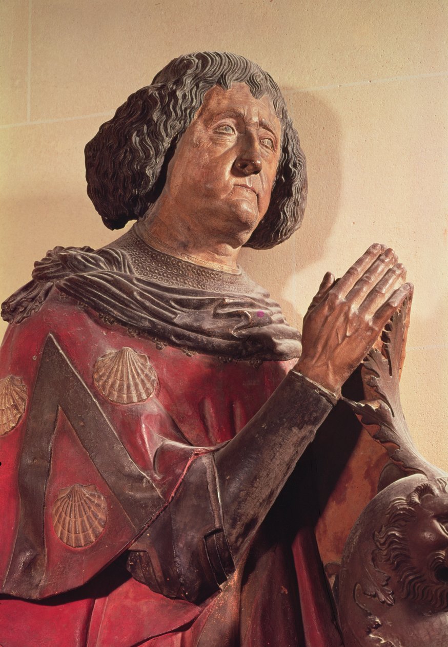 Philippe de Commynes（1447-1511）从他的墓（多彩石） 作者 法语学校