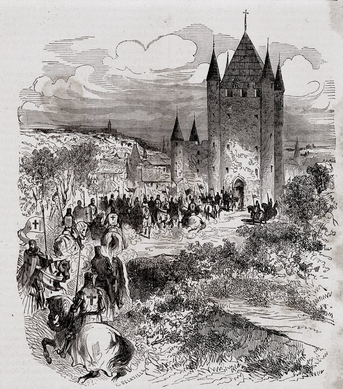 菲利普·勒贝尔（Philippe le Bel）不相信自己安全，来到圣殿塔寻求庇护——在 H. Gourdon de Kenouillac 编着的“数百年来的巴黎”中。 F. 罗伊，税。 Chanaine & fils，第一卷 作者 法语学校
