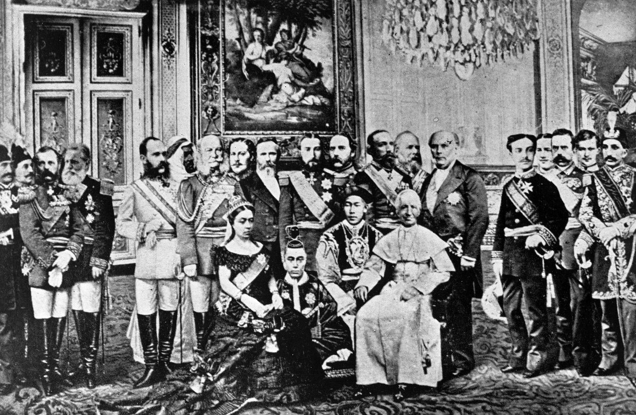 世界统治者的蒙太奇照片，1867年（拼贴bw照片） 作者 法语学校