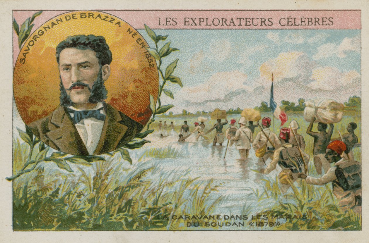 Pierre Savorgnan de Brazza，意大利出生的法国探险家（chromolitho）。 作者 法语学校