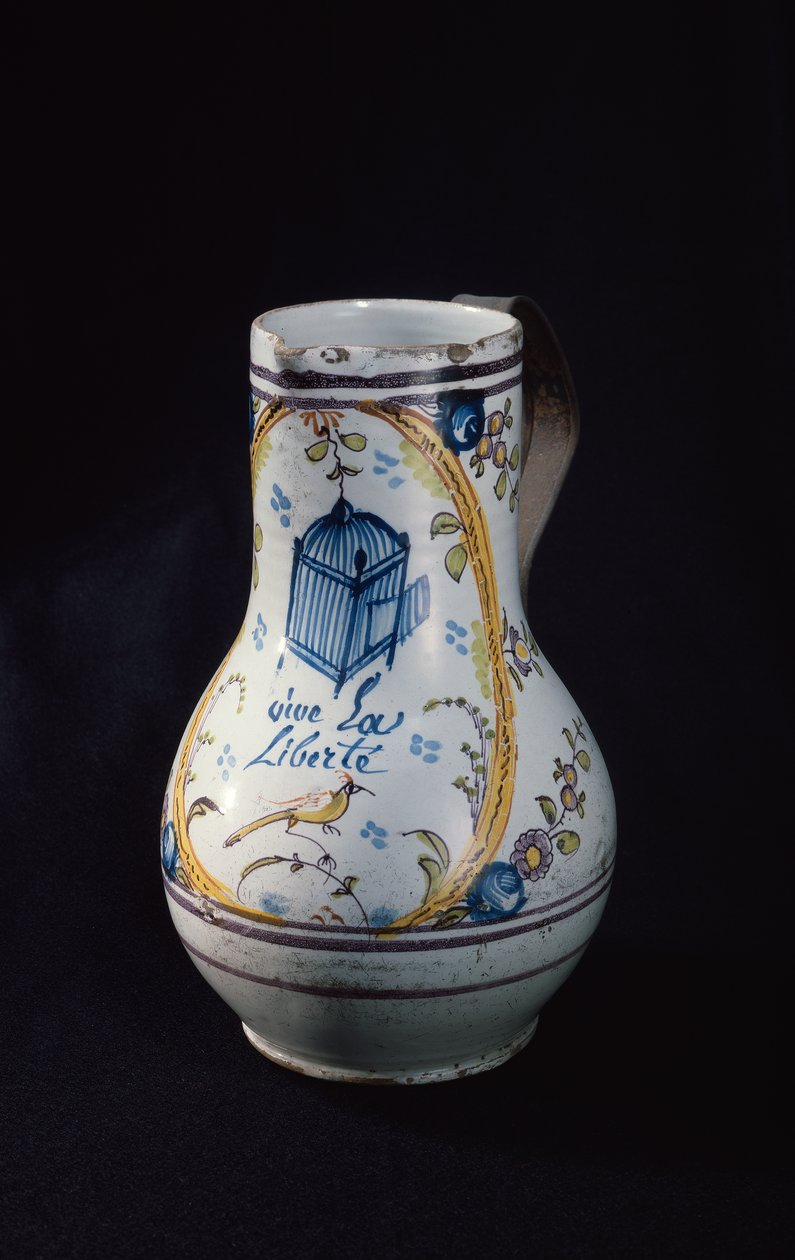 投手与题字Vive la Liberte，1789年（陶瓷） 作者 法语学校