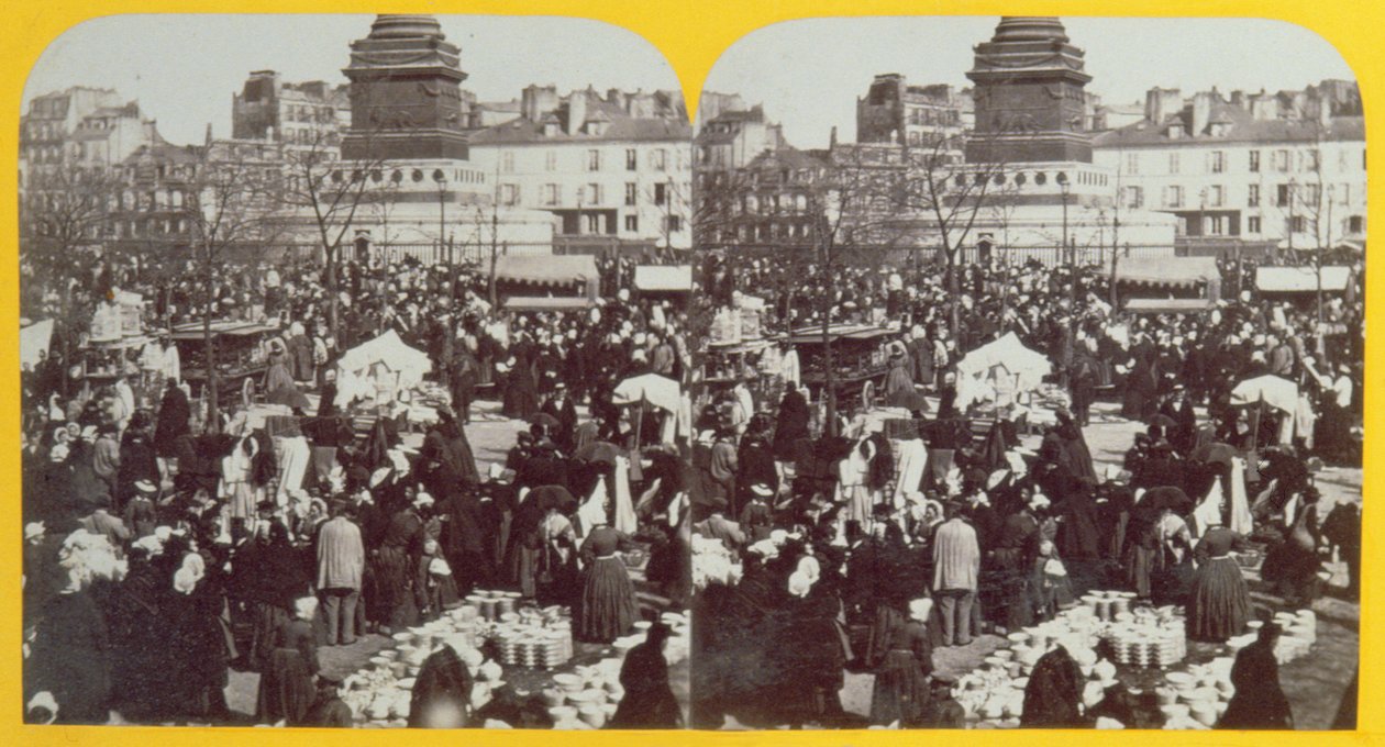 巴士底广场，巴黎火腿展，立体观，1860年 作者 法语学校