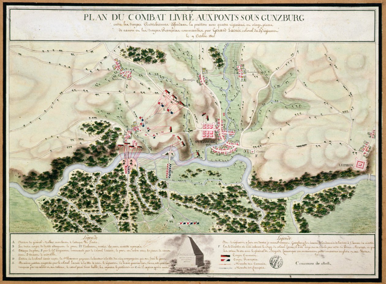 1805年1808年，奥地利和法国军队之间在Gunzburg战役中的事件计划 作者 法语学校