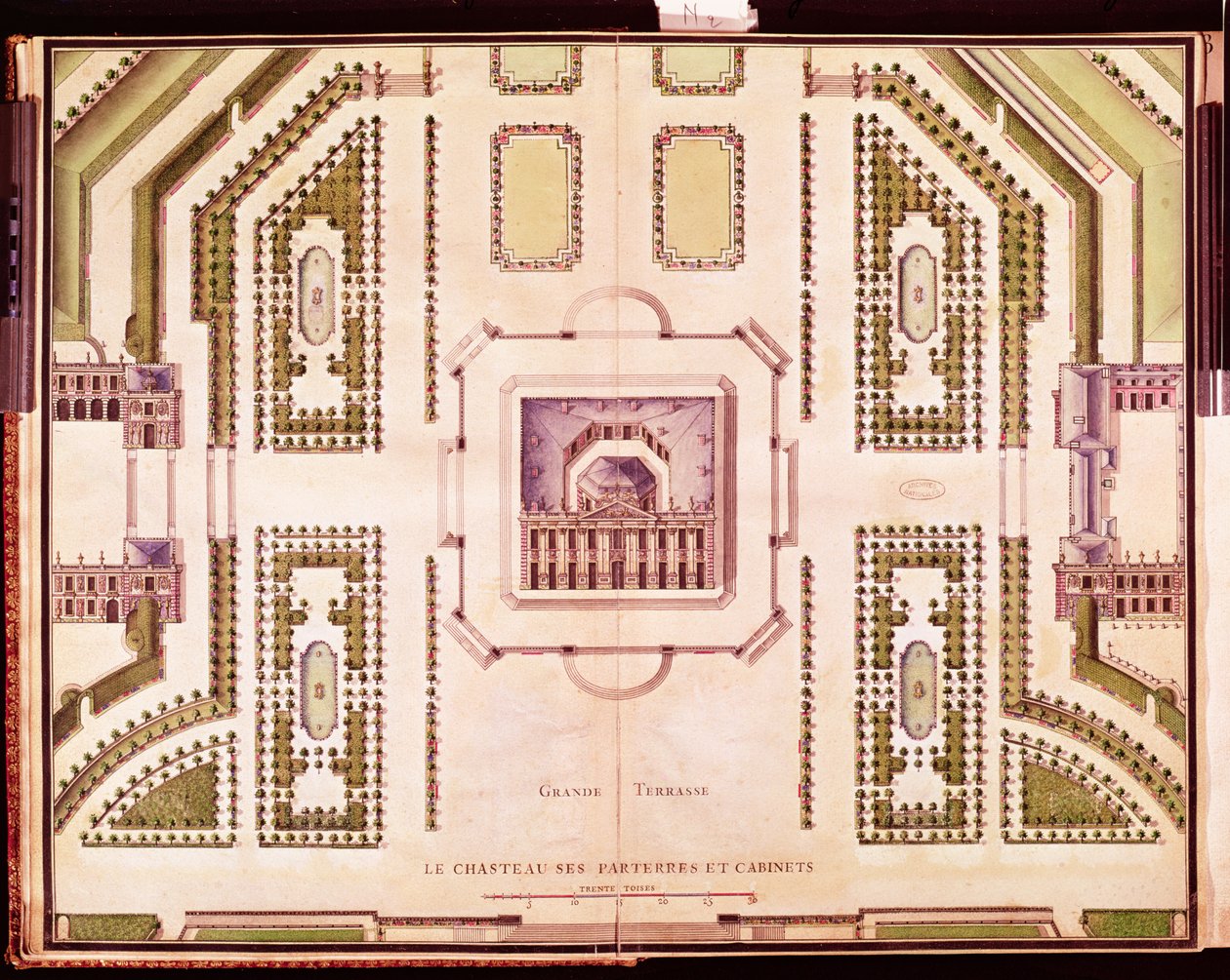 1714年Chateau de Marly的Grand Terrasse计划 作者 法语学校