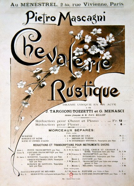 歌剧Chevalerie Rustique的戏剧，作者：Pietro Mascagni（1863-1945） 作者 法语学校