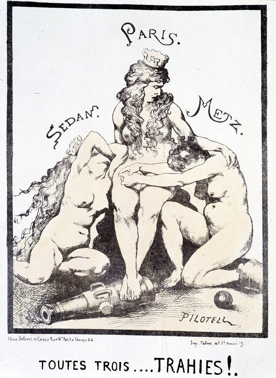 Political cartoon “All three... betrayed!.” 作者 法语学校