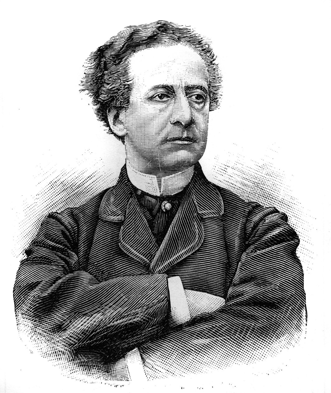 Jean Baptiste Prospere Bressant（1815-1886）（让-巴蒂斯特-普罗斯佩尔）的肖像，法国喜剧演员。1886年1月30日《世界画报》上的雕刻。 作者 法语学校
