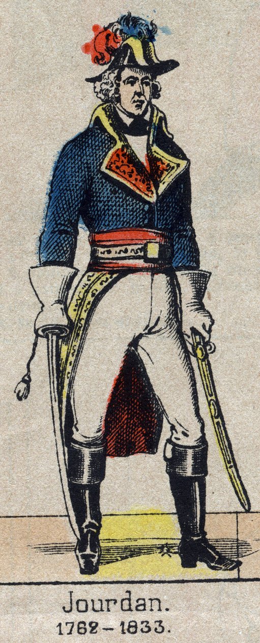 Jean Baptiste, Comte Jourdan, marechal de France (1762-1833)的腰部肖像 19世纪末的埃皮纳尔图像。 作者 法语学校