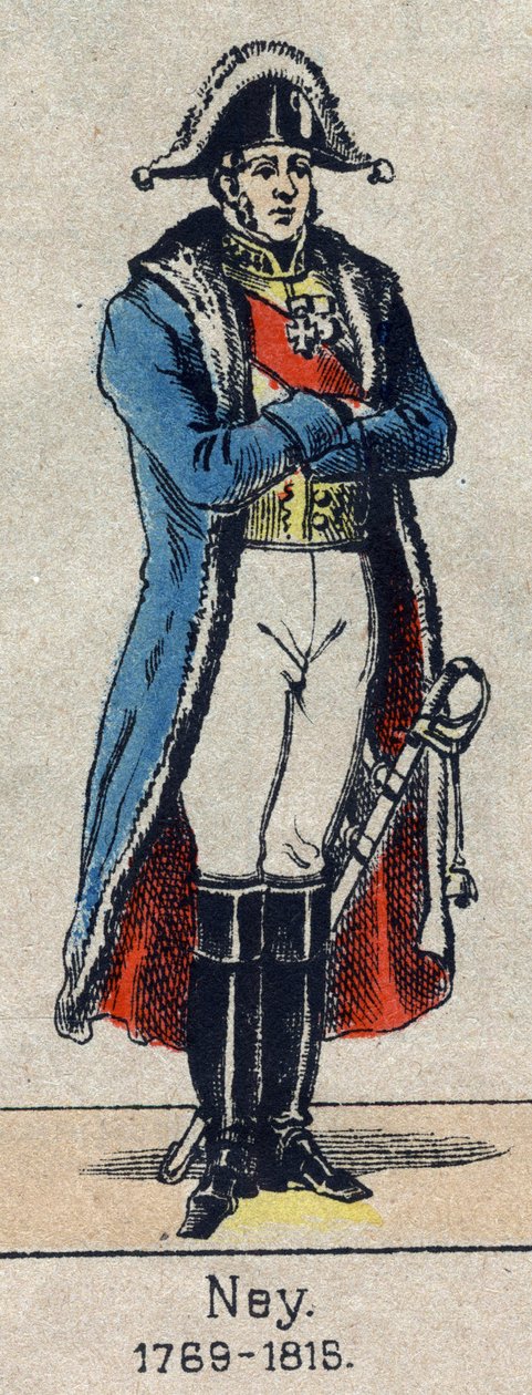 米歇尔-内伊（1769-1815）的腰部肖像，19世纪末埃皮纳尔的形象。 作者 法语学校
