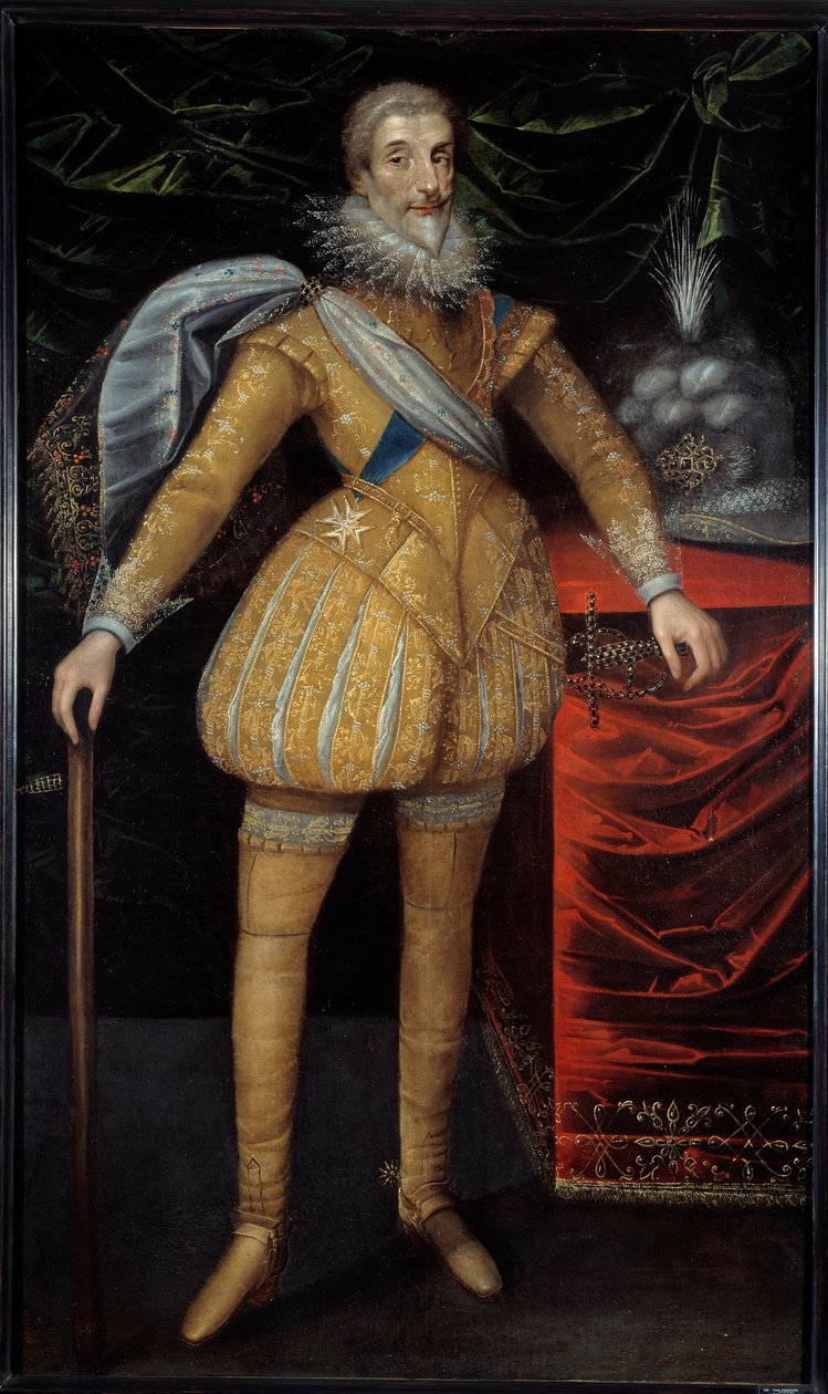瓦莱塔的让·路易斯·德·诺加雷 (Jean Louis de Nogaret)（1554-1642 年）埃佩农公爵脚下的肖像。 法国画派 作者 法语学校