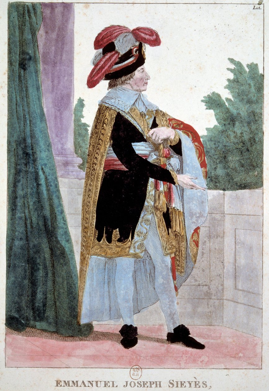 Emmanuel Sieyes神父（1748 - 1836）执行委员会成员的肖像。19世纪的雕版画。巴黎，卡纳瓦莱博物馆。 作者 法语学校