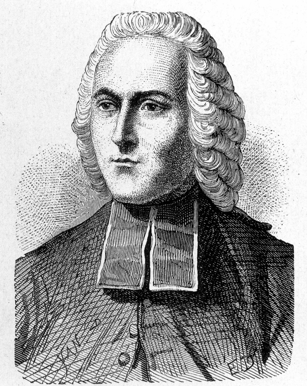 Abbe Jean Antoine (Jean-Antoine) Nollet (1700 - 1770)的肖像，法国物理学家 - 载于《科学专辑；杰出的科学家；伟大的发现》1896年。 作者 法语学校