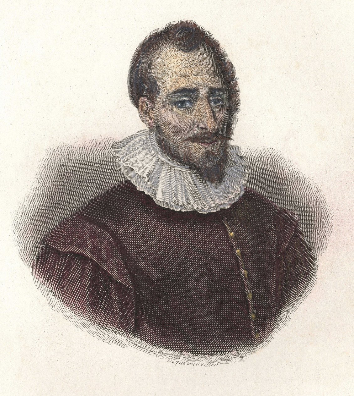 Portrait of Adam de Craponne (1527-1576), French mathematician and engineer. In “” Portraits of Useful Men”” 作者 法语学校