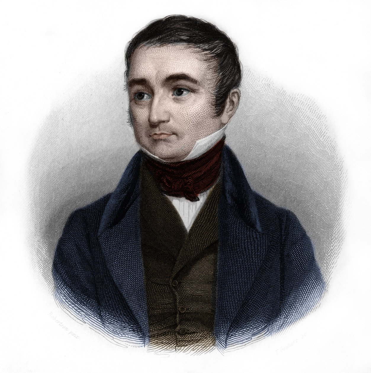 阿道夫-梯也尔（1797-1877）的肖像，法国政治家和历史学家。载于路易-德-科梅宁-提莫的《演讲者之书》。1842.私人收藏。 作者 法语学校