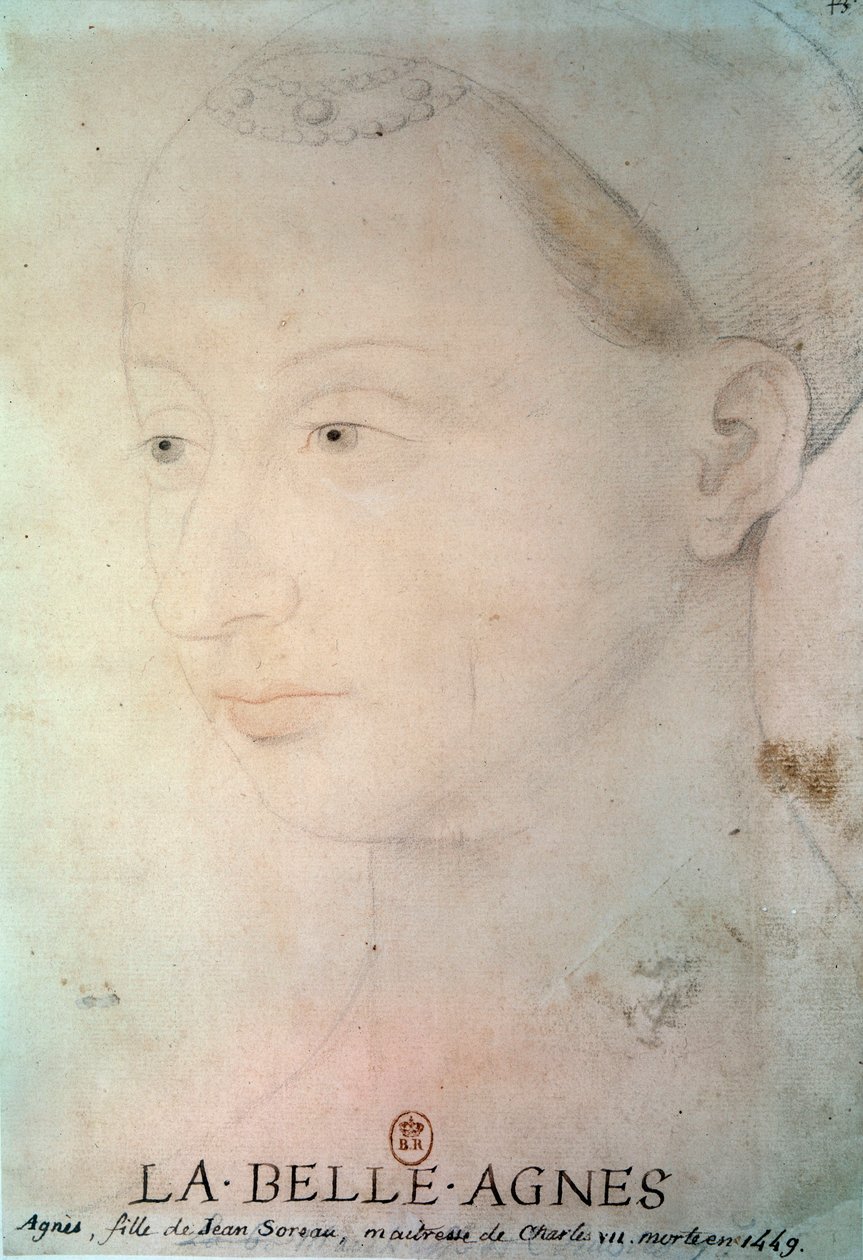 艾格尼丝-索雷尔（1422-1450）的肖像，马恩河畔的博特女士 作者 法语学校
