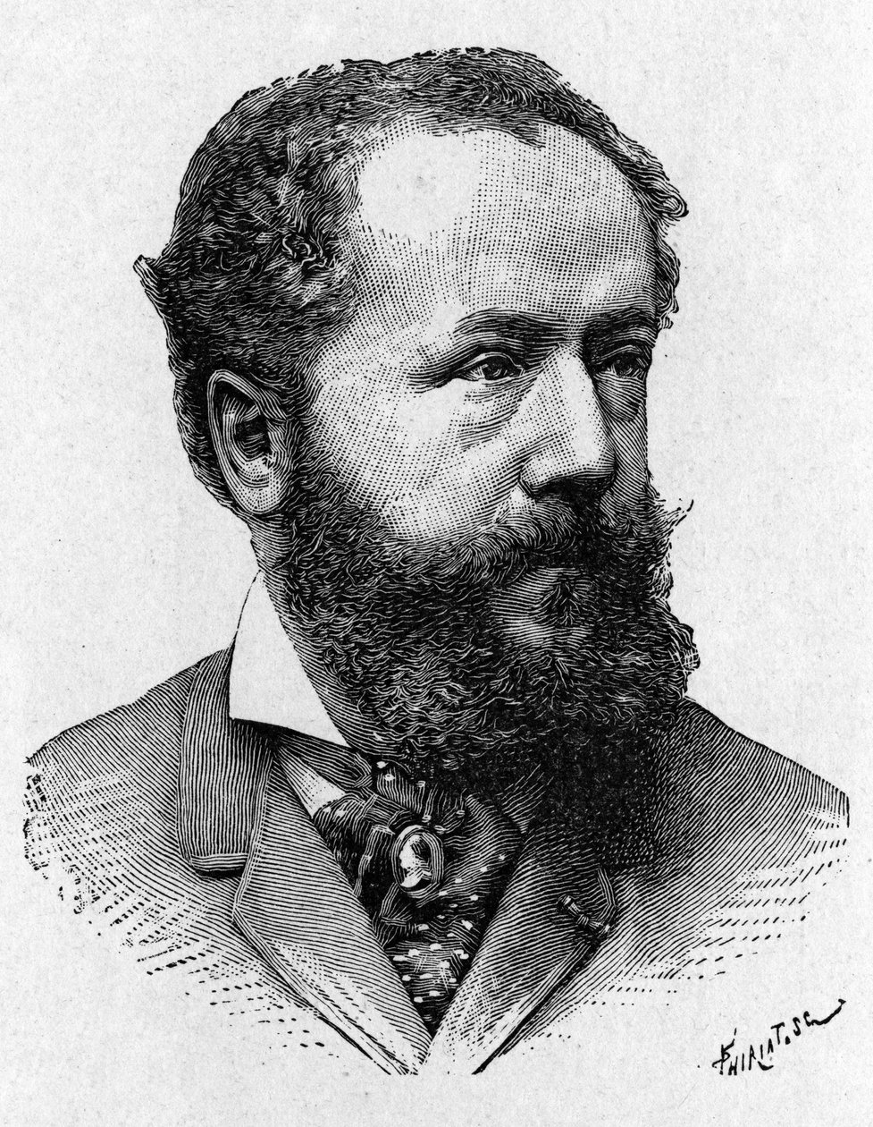 Albert Tissandier的肖像，他是Gaston Tissandier的兄弟，法国航空业--在 "科学专辑；杰出的科学家；伟大的发现 "1896年。 作者 法语学校