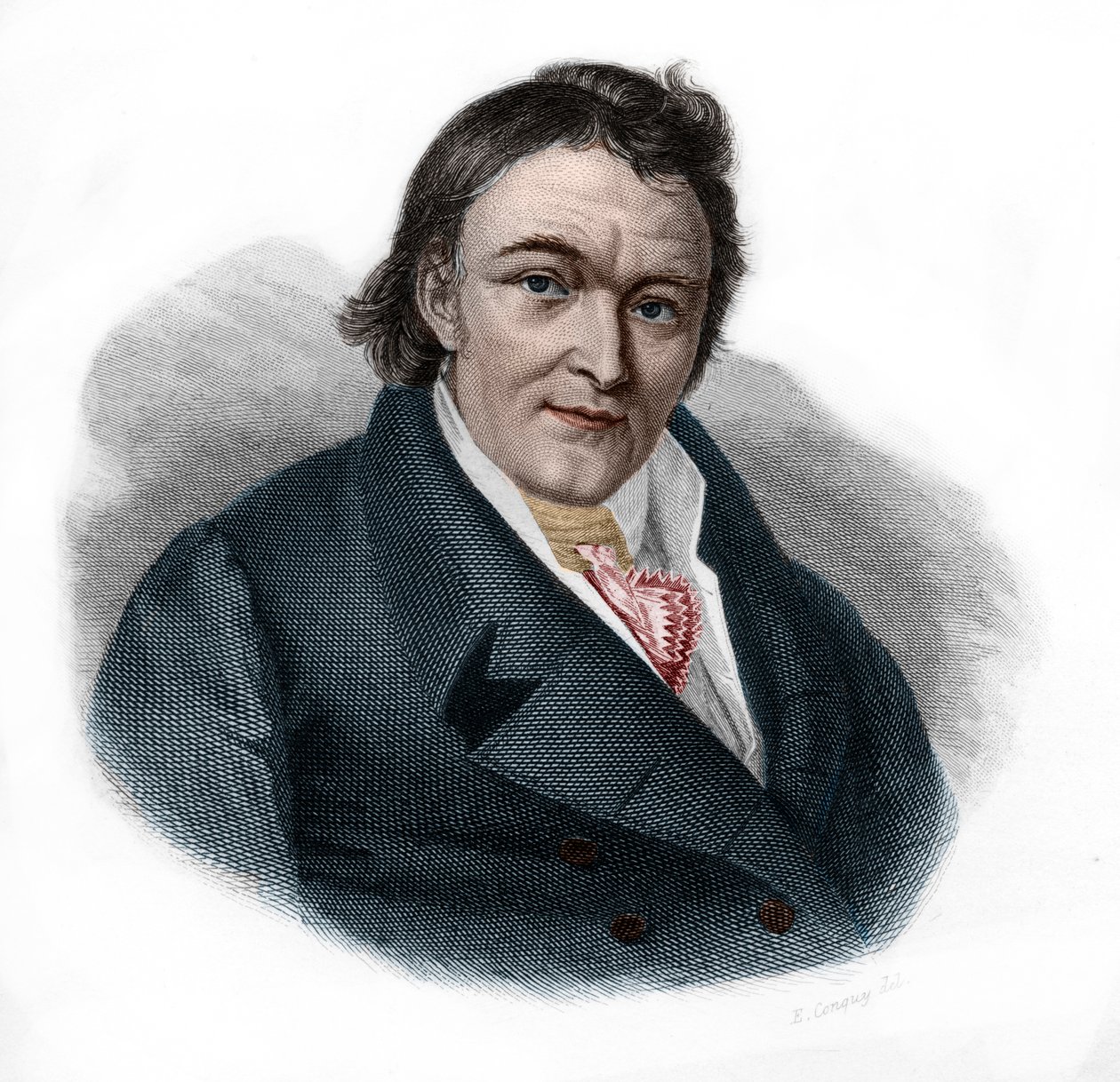 Aloys Senefelder（1771-1834）德国演员和剧作家的肖像。 作者 法语学校