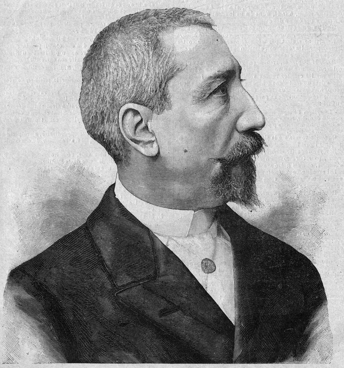 安纳托尔-法兰西（1844-1924）的肖像，法国小说家和诗人，法兰西学院的成员。2月6日 "La gazette du dimanche "上的版画。 作者 法语学校