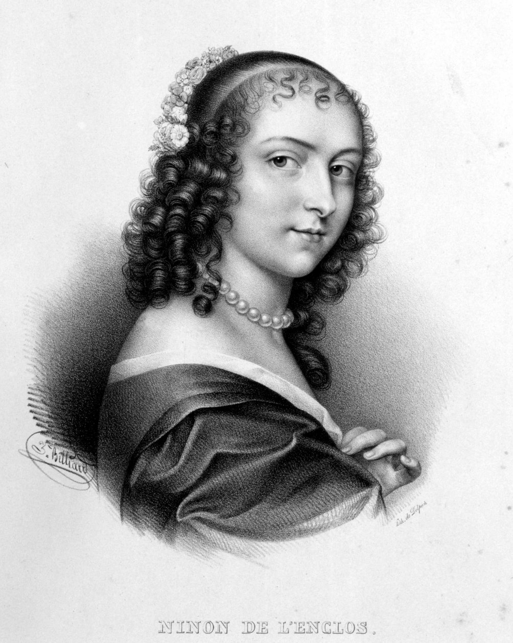 Enclos（或 Ninon de Lenclos 或 Ninon de Lanclos）的安妮“尼农”肖像 作者 法语学校