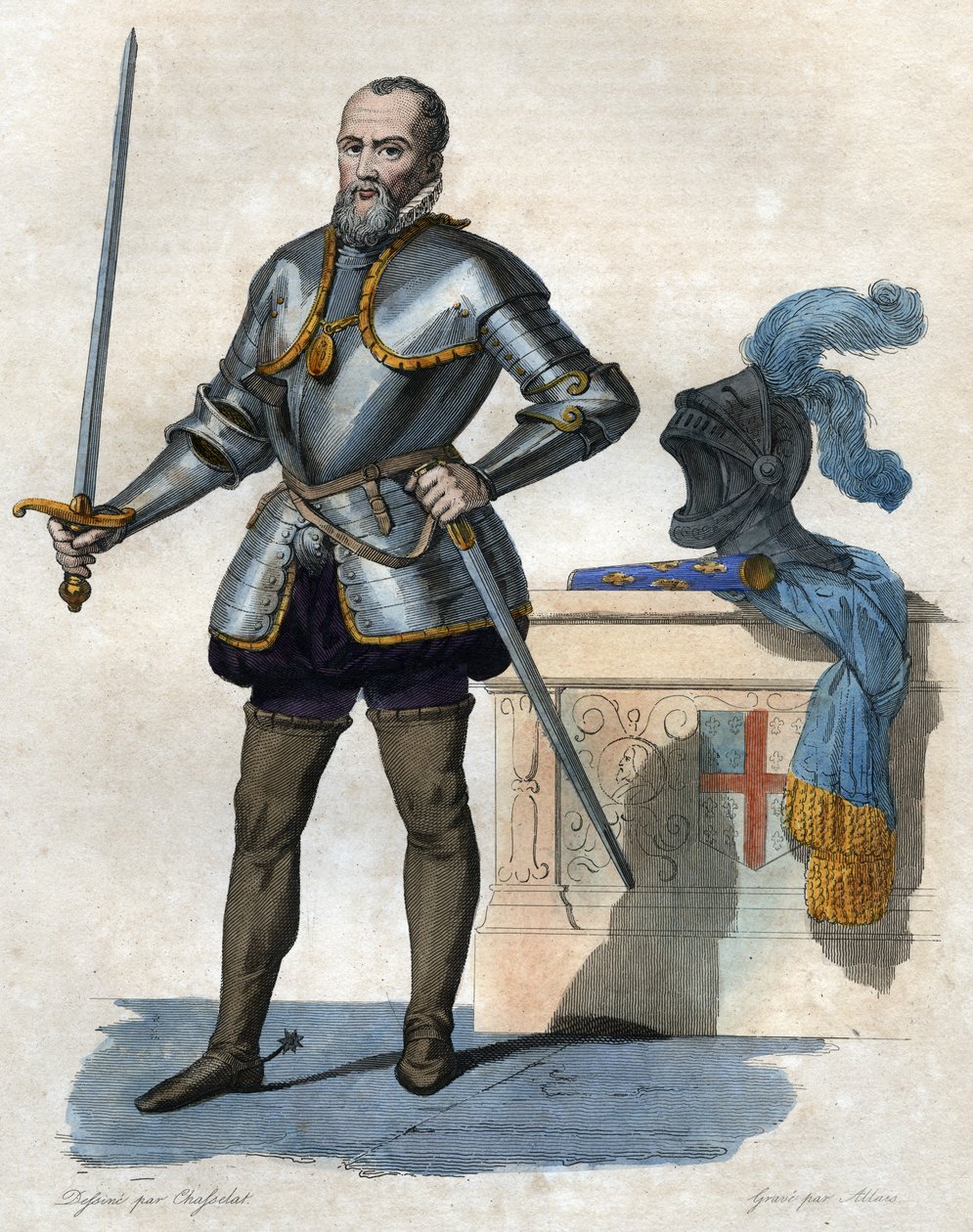 Anne de Montmorency，duc de Montmorency（1492-1567），法国士兵，政治家和外交官的肖像。 作者 法语学校