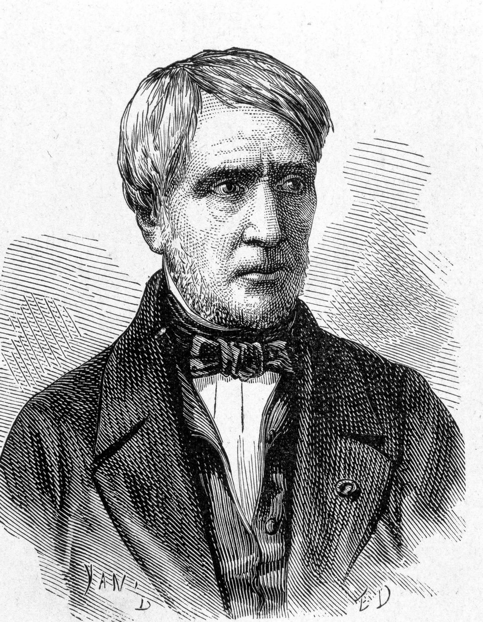 Portrait of Antoine Cesar Becquerel (1788 - 1878), French physicist - in “” Album de la Science; illustrious scholars; Grandes discoveries””” 1896. 作者 法语学校
