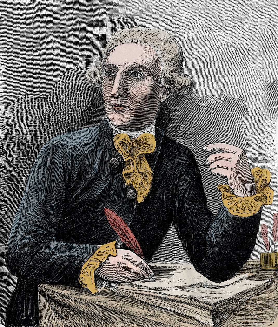 Antoine Laurent de Lavoisier (1743-1794)的肖像，法国化学家 - Antoine Laurent de Lavoisier (1743-1794)的肖像，法国化学家 - Alexis Clerc的 "Sciences à la gratete de tous - physics et chimie populaires "中的版画 - 19世纪末 - P 作者 法语学校