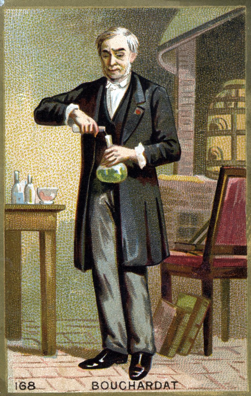 Apollinaire Bouchardat (1809-1866) 的肖像，法国药剂师。 19 世纪后期的色谱法。 作者 法语学校