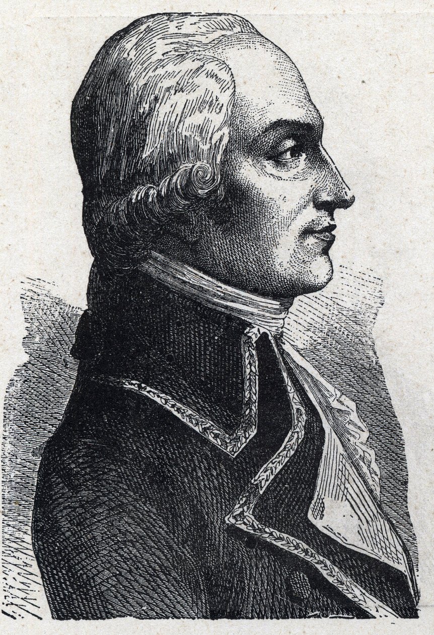Armand Louis de Gontaut Biron法国军人的肖像（1747-1793）1889年的版画。私人收藏。 作者 法语学校