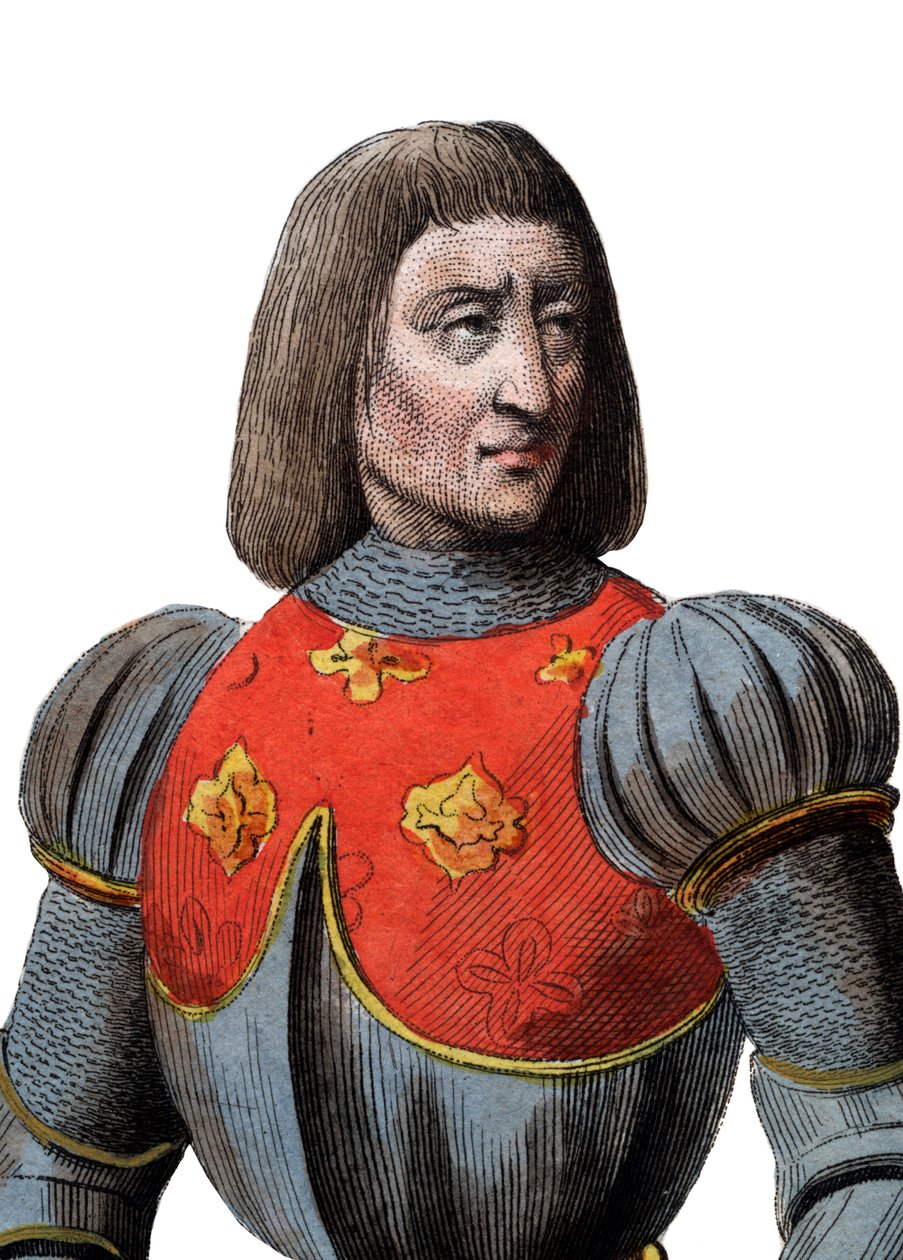 布列塔尼亚瑟三世公爵（1393-1458），法国康斯特布尔的肖像。 作者 法语学校