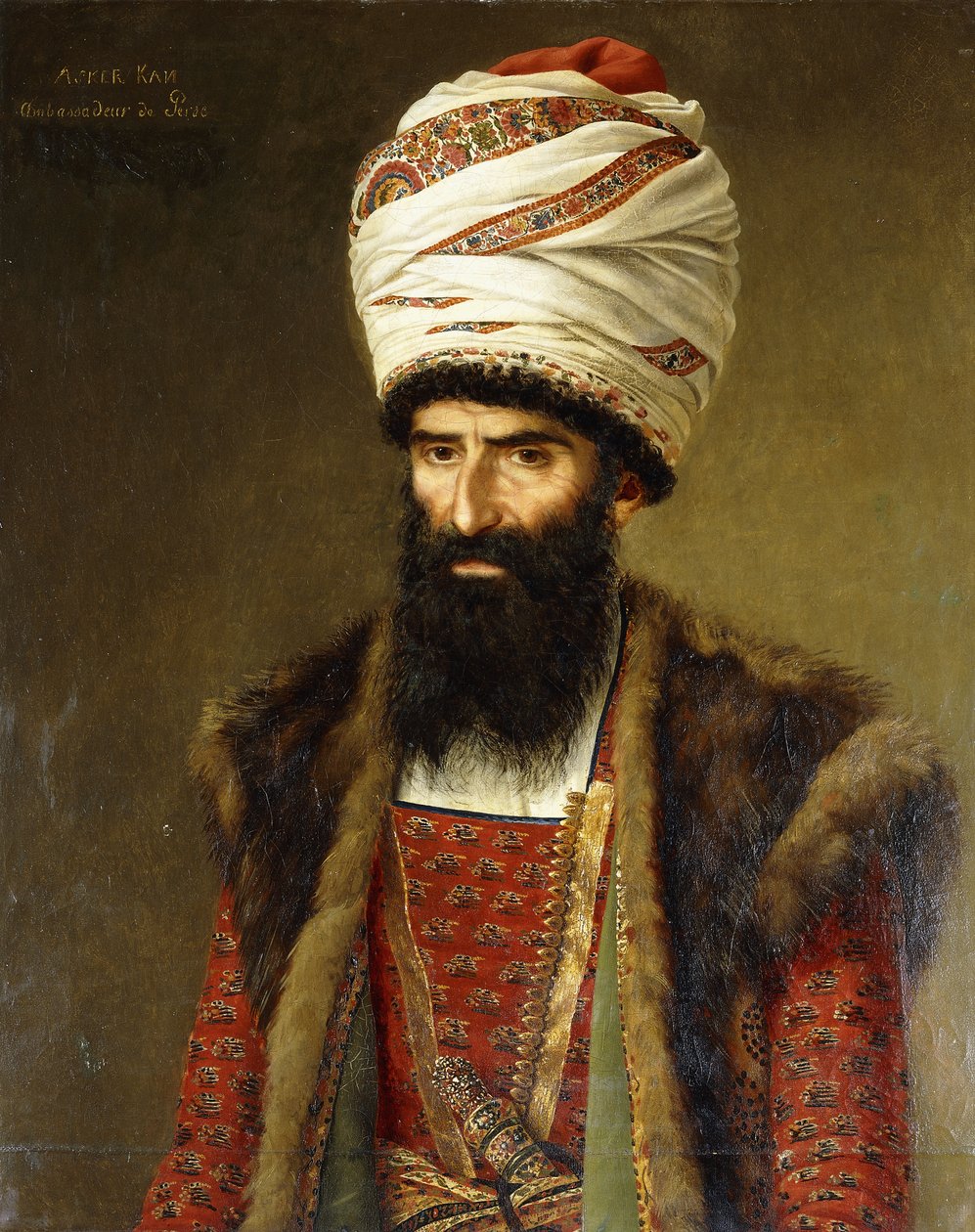 波斯大使Asghar Khan的画像，1808年 作者 法语学校