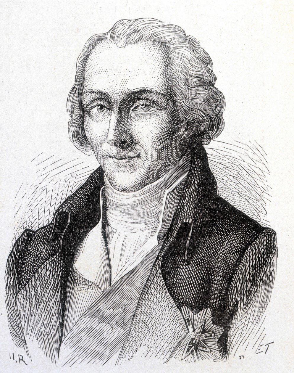 美国物理学家本杰明-德-朗福德（1753-1814）的肖像--载于《科学专辑；杰出的科学家；伟大的发现》1896。 作者 法语学校