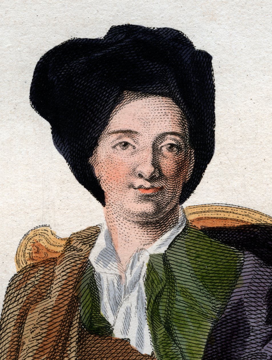 法国作家Fontenelle（1657-1757）的Bernard Le Bouyer（The Bovier）的肖像。 作者 法语学校