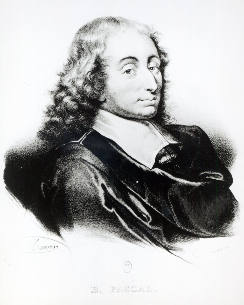 Blaise Pascal（1623-62）的肖像由Francois Seraphin Delpech（1778-1825）刻 作者 法语学校