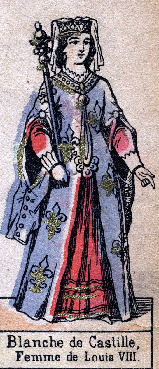 法国路易八世的妻子布兰奇-德-卡斯蒂利亚（1188-1252）的画像。(卡佩王朝）。)19世纪末的插图。 作者 法语学校