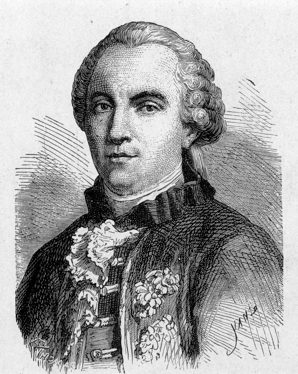 布丰（1707-1788）的肖像--载于《科学专辑；杰出的学者；伟大的发现》1896年。 作者 法语学校