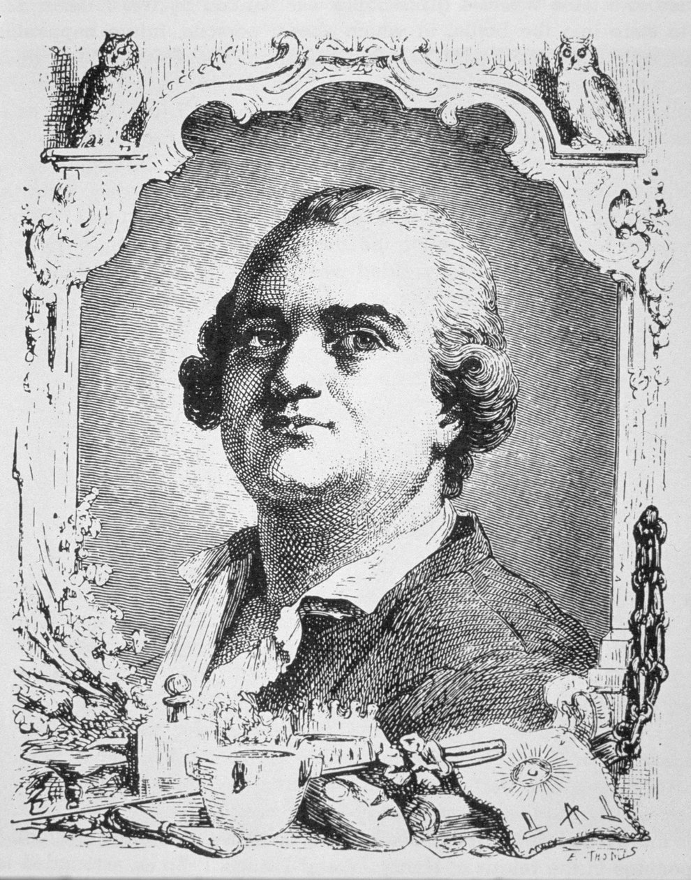 卡利奥斯特罗（1743-95）的肖像来自保罗·克里斯蒂安的历史上的一个插图的复制品，用于19世纪晚期出版的“魔法史” 作者 法语学校