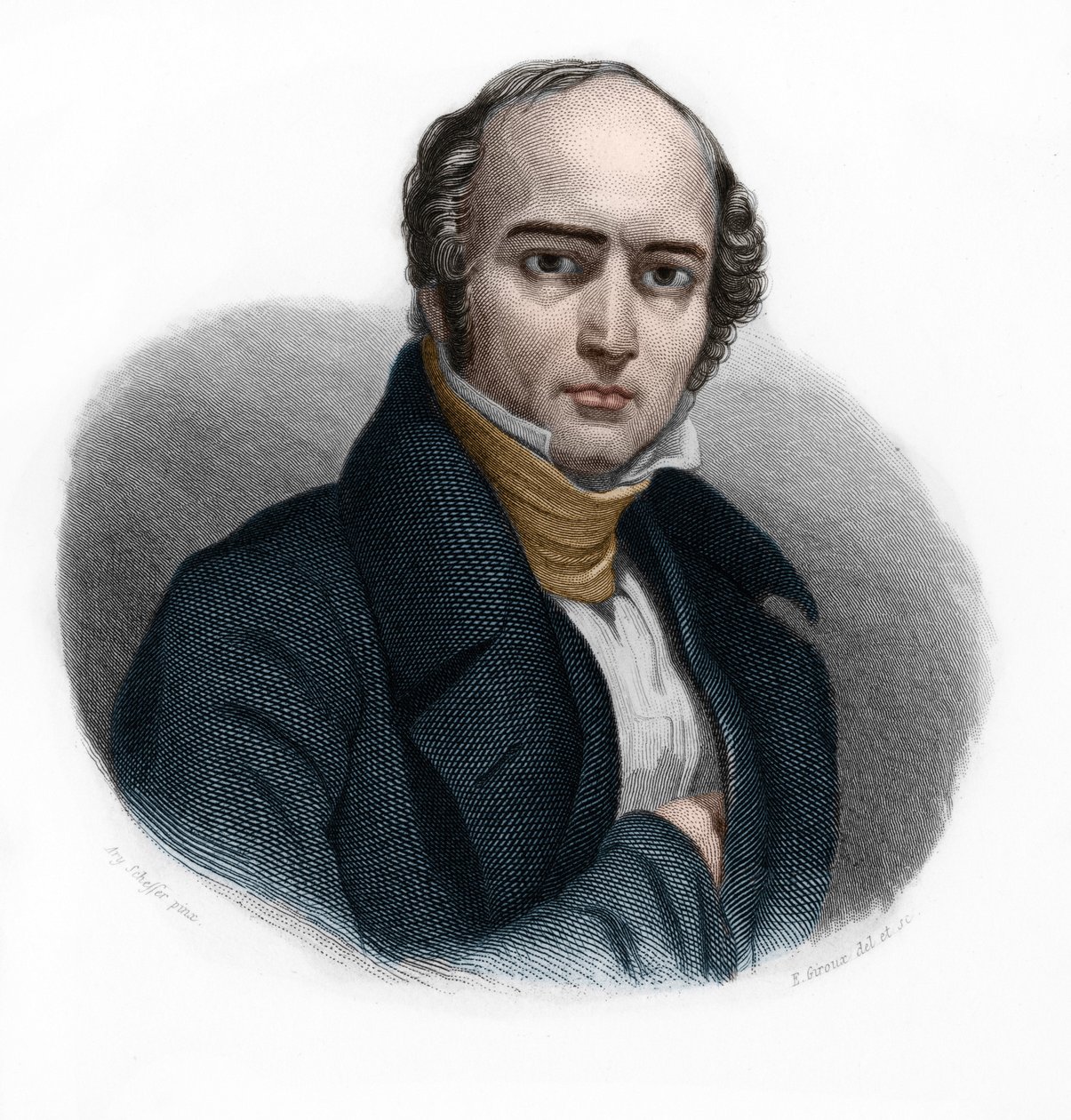 Portrait of Camille Hyacinthe Odilon Barrot (1791-1873), French politician. in “” LIBRE DES SPEAKERS”” by Louis de Cormenin Timon. 1842. Private collection. 作者 法语学校