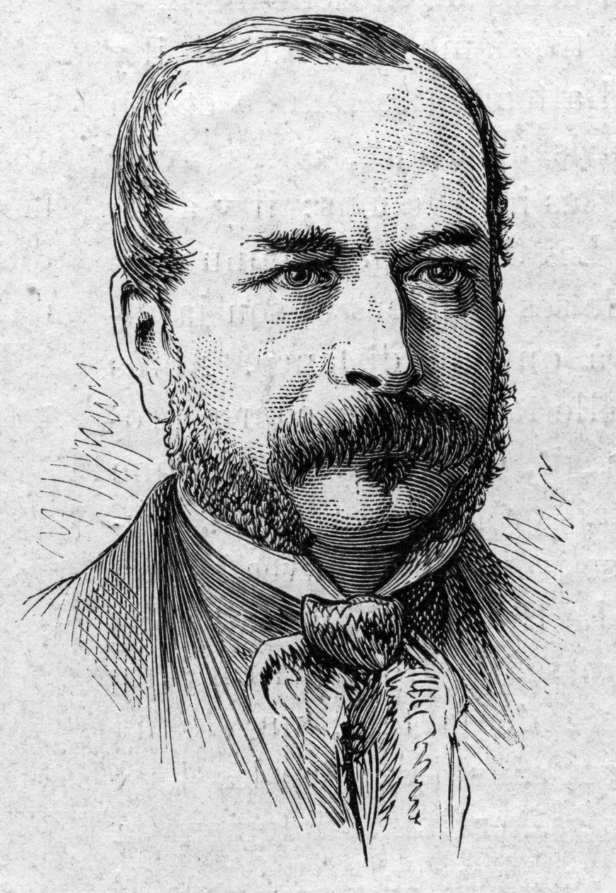 卡米尔-鲁塞（1821-1892）的肖像，法国历史学家和学者。1874年3月14日《世界画报》第883期的版画。 作者 法语学校