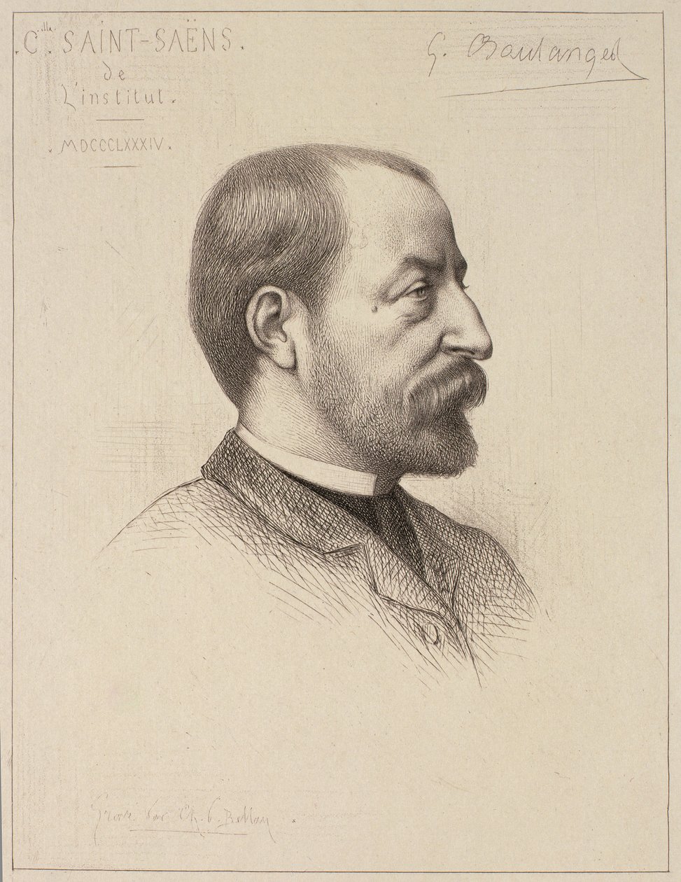 Camille Saint-Saens的肖像（1835-1921） 作者 法语学校