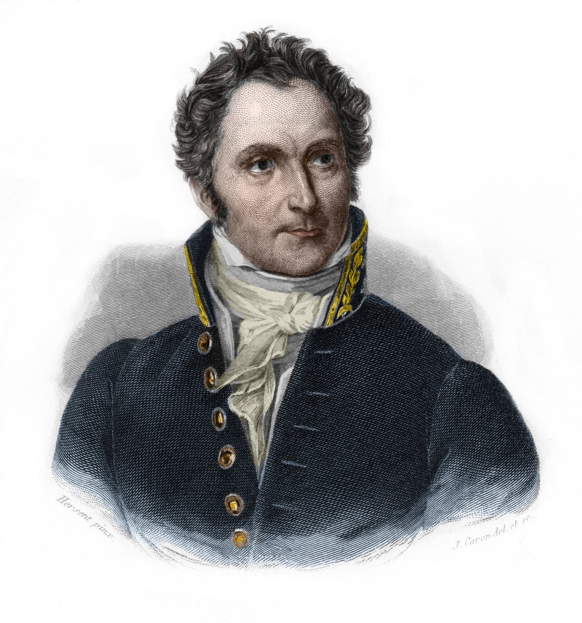 卡西米尔-佩里耶（1777-1832）的肖像，法国政治家。载于路易-德-科梅宁-蒂蒙的《LIBRE DES PERÉNERS》。1842.私人收藏。 作者 法语学校