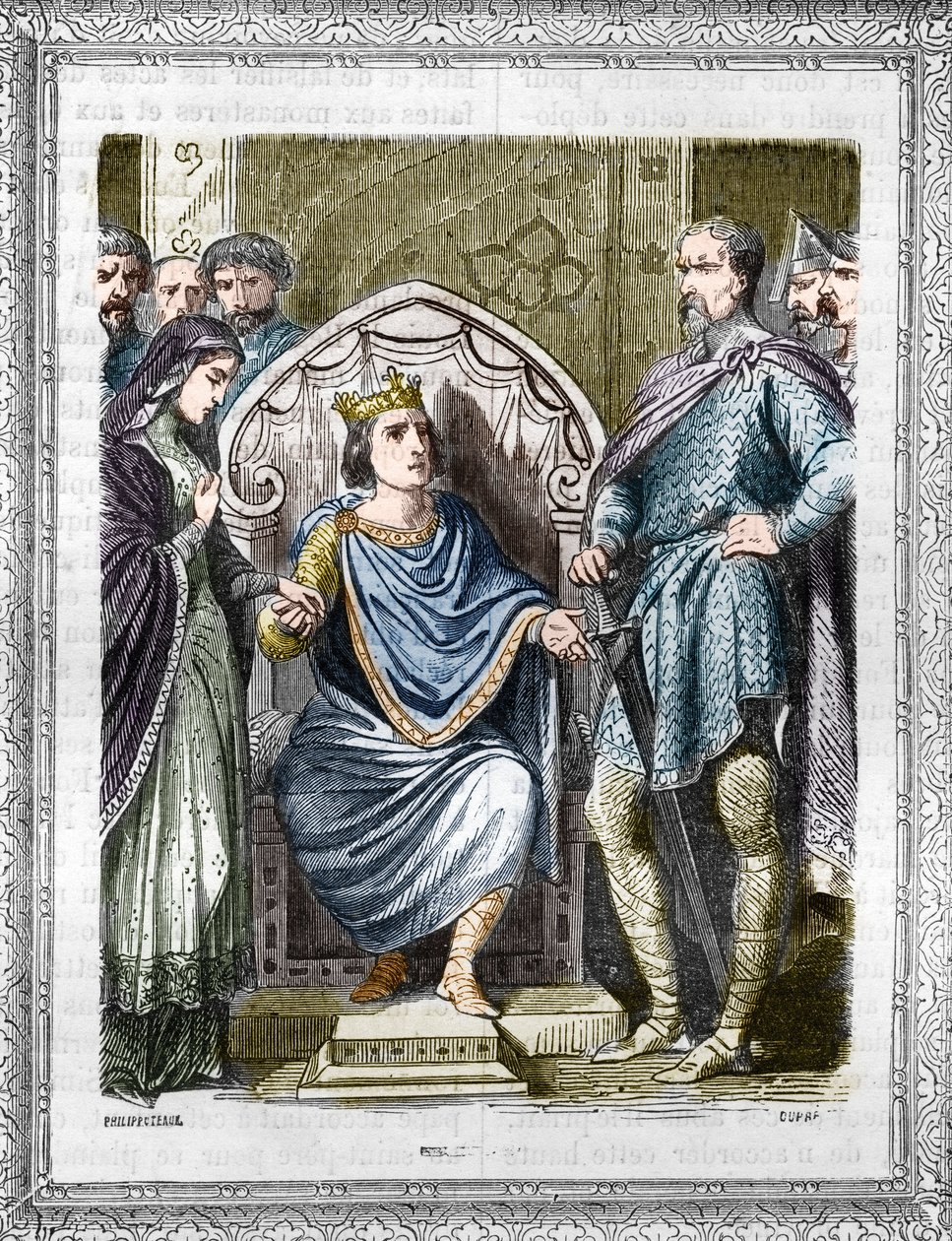 Portrait of Charles III called the Simple (879-929). Engraving in “Histoire des Papes-Rois-Queen and Empereurs a travers les centuries”” by Maurice Lachatre 作者 法语学校