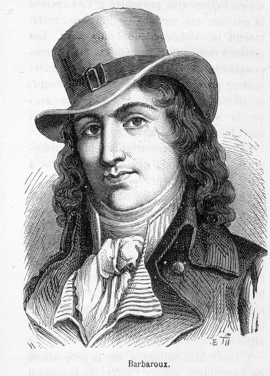 查尔斯·让·玛丽·巴巴鲁 (Charles Jean Marie Barbaroux，1767 - 1794 年) 的肖像，这位法国政治家在 1792 年杜伊勒里宫被占领时领导了马赛联邦。 作者 法语学校