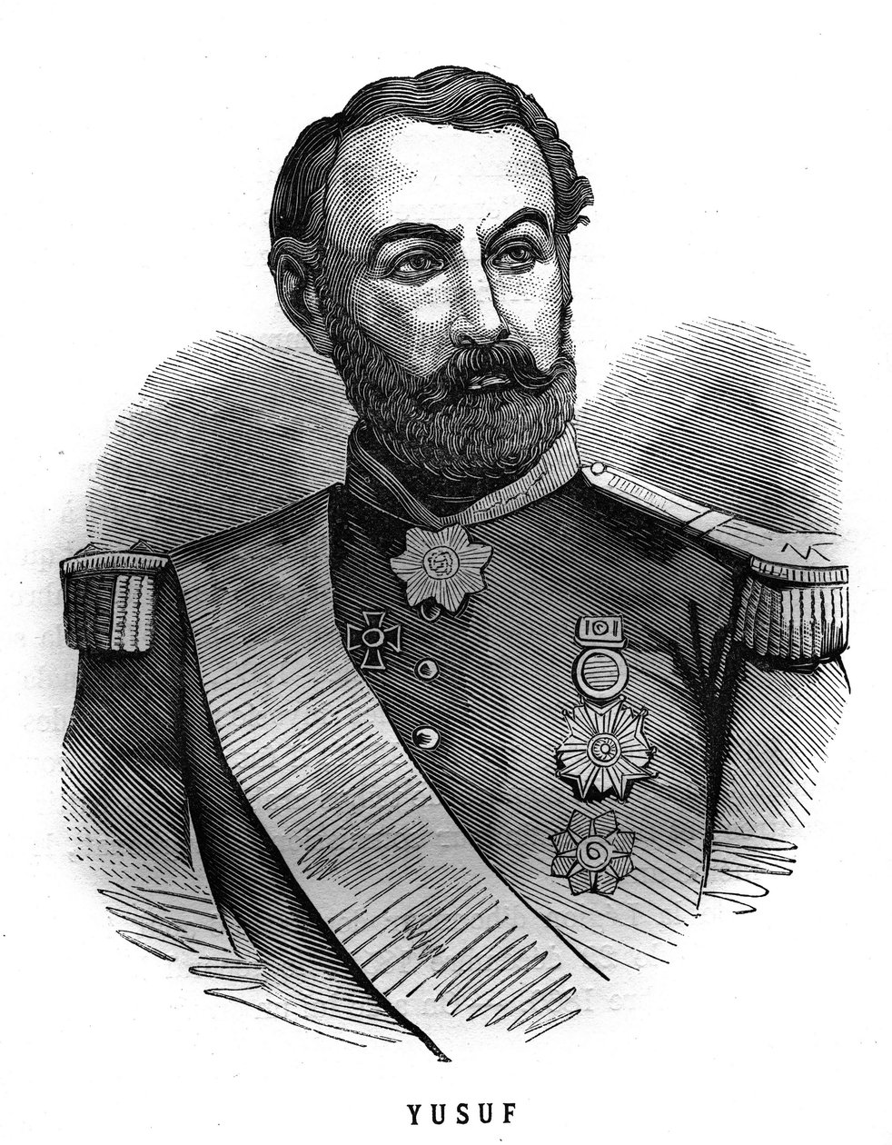 查尔斯-玛丽-拿破仑-德-博福特-豪特普尔（1804-1890）法国将军的肖像。在 "Les Illustrations De L