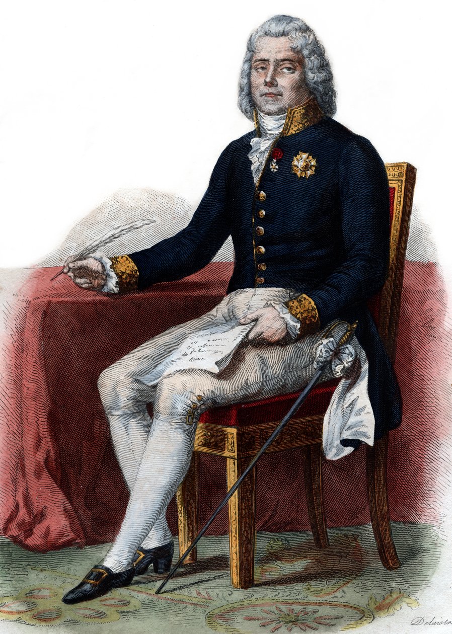 Charles Maurice de Talleyrand Perigord（1754-1838）的肖像，法国外交官Prince de Benevent。 作者 法语学校