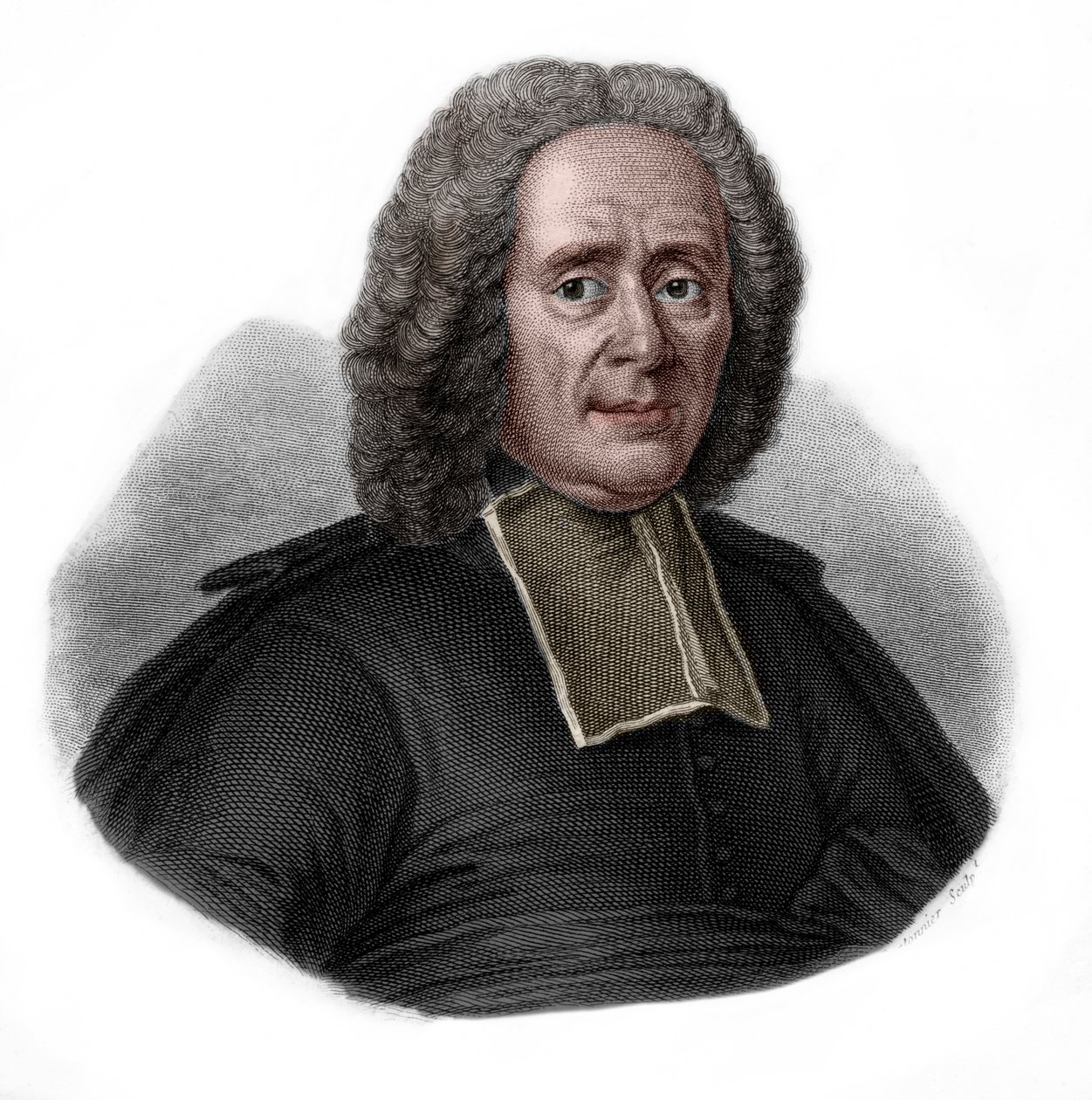 Charles Rollin（1661-1741）法国历史学家和教育家的肖像。 作者 法语学校