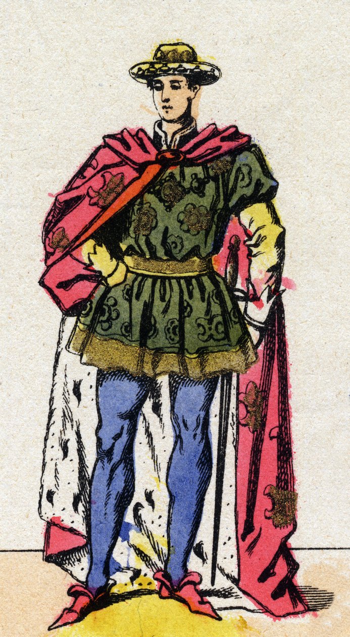 查理七世（1403-1461）法国国王的画像。 作者 法语学校