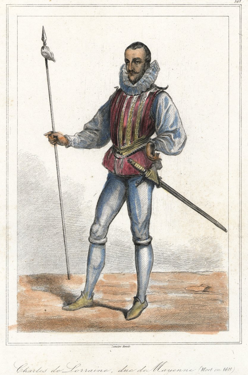 Portrait of Charles de Lorraine, Duke of Mayenne (1554 - 1611), French Prince. After Henri, Duke of Guise, he was head of the League (1589). 作者 法语学校
