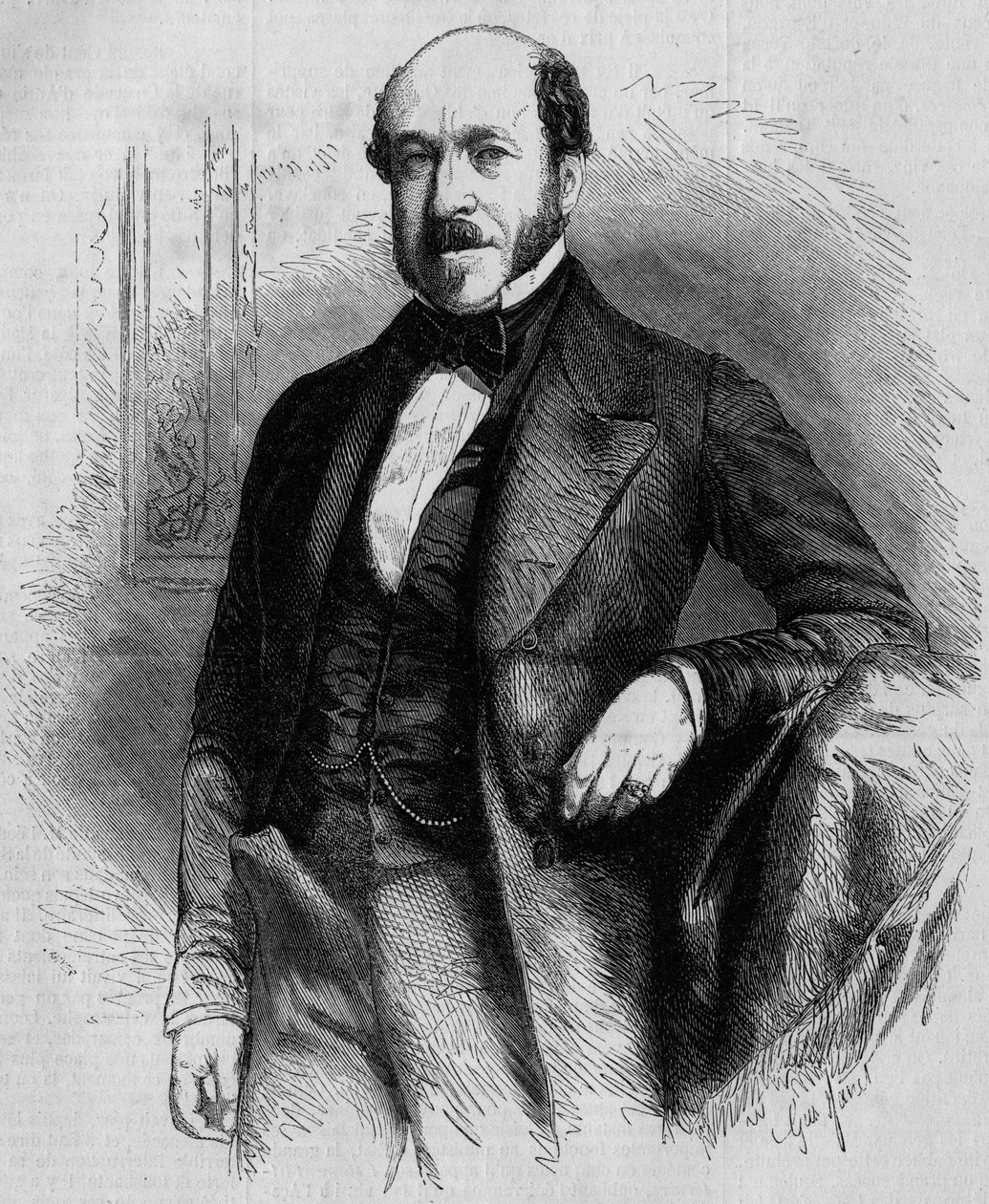 Portrait of Charles de Morny (1811-1866), French politician, president of the Corps Legislatif under the Second Empire. Engraving in “” Le Monde Illustré”” n°33 of 28 November 1857. 作者 法语学校