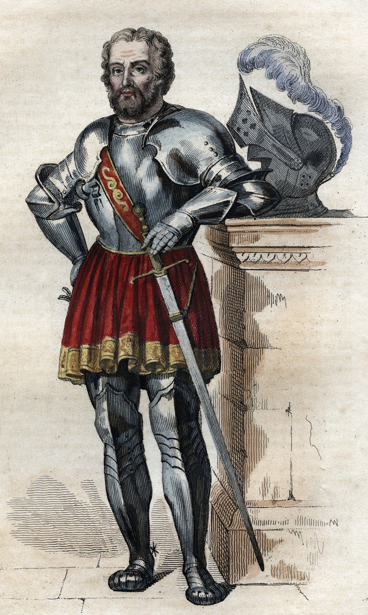 Chevalier de Bayard（1475-1524），法国士兵的肖像。 作者 法语学校